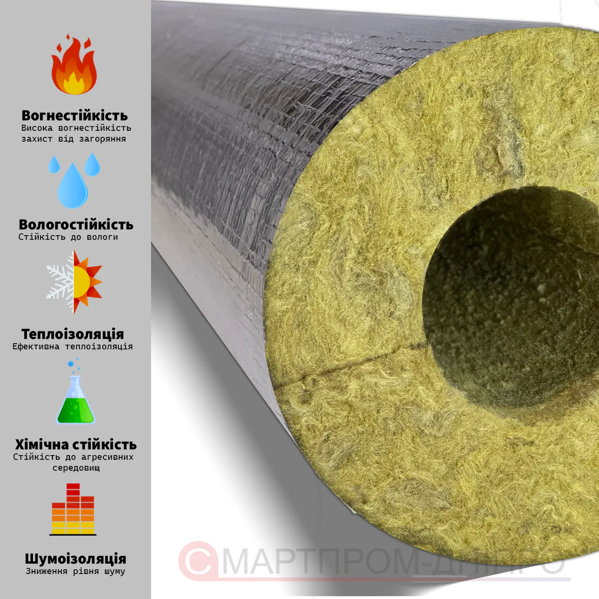 Базальтовий циліндр Ø159×40 мм — алюмінієва фольга (АФ)